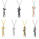 Couple Hugging Pendant Necklace Exquisite Lover Necklaces Jewelry Ornament for Valentine's Day Wedding Women Men Love Witness