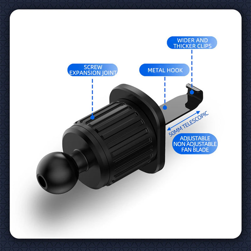 Suporte Veicular Universal por Gravidade: Seguro e Estável para Celulares de 4,7 a 7 polegadas, Montagem em Saída de Ar, à Prova de Choque.